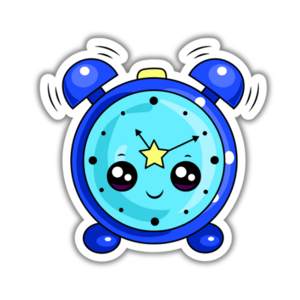 Cute blue alarm clock