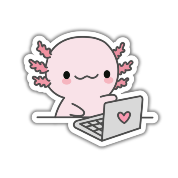 Cute axolotl computer