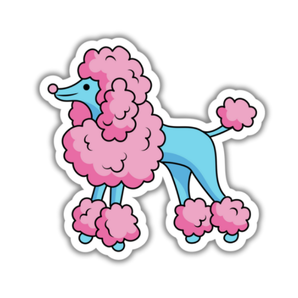 Blue pink poodle